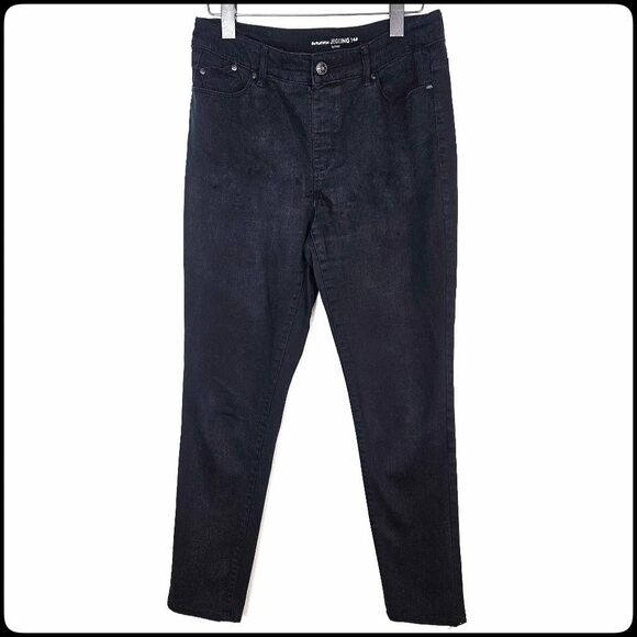 CHICO'S Platinum Jegging Black Wash High Rise Tapered Leg Jeans Size: 0.5 (XS 6) - Picture 1 of 8